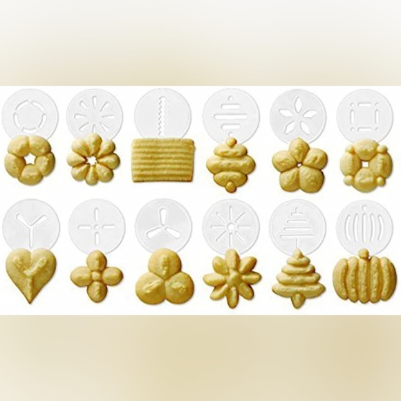 Cookie Press Kit - Plastic Cookie Gun Set with 12 Discs and 6 Icing Tips, BNIB - Picture 2 of 2